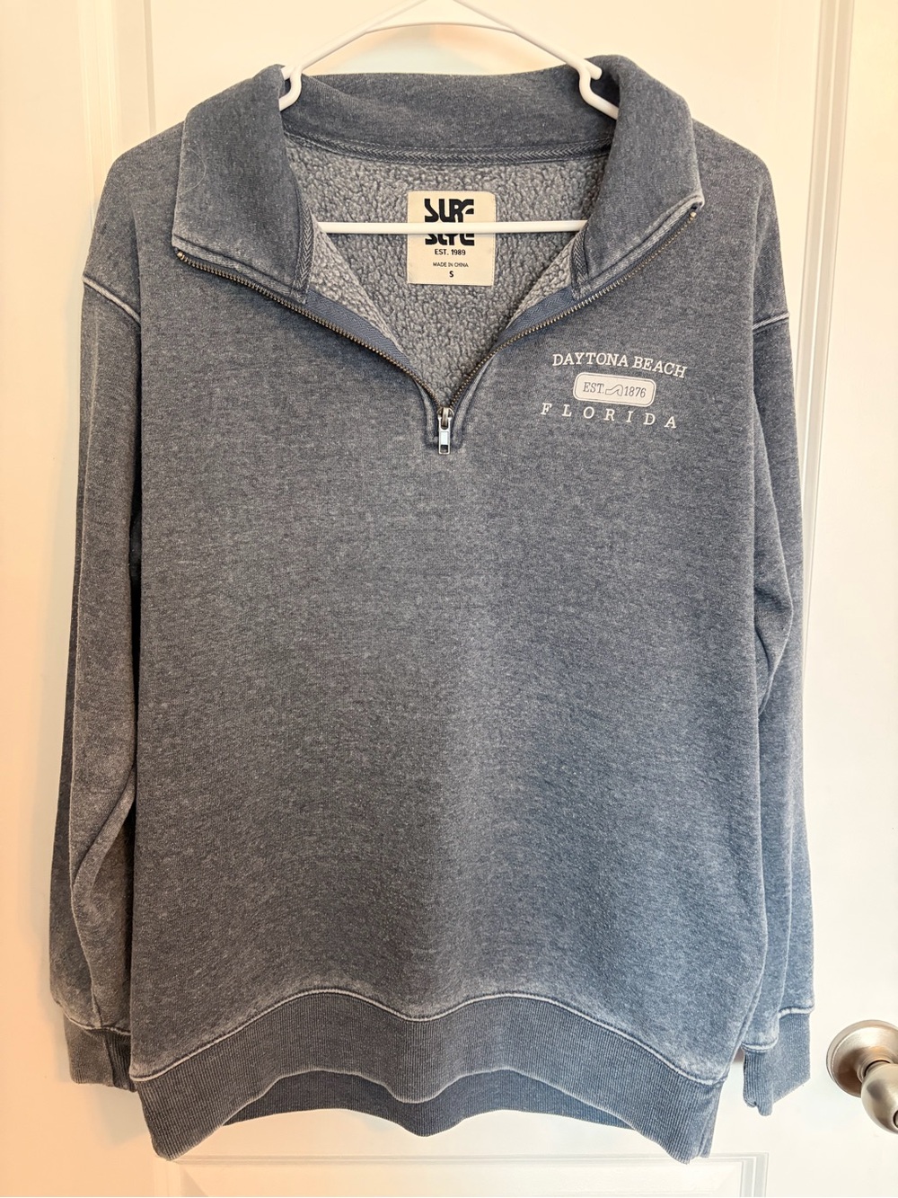 Blue Half-Zip Pullover Sweater - Daytona Beach Florida